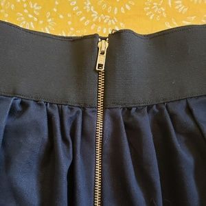 Denim semi-pleat skirt